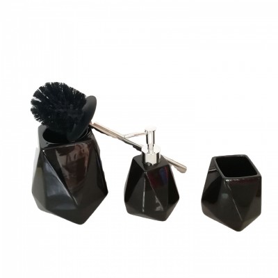 Ceramic Black Bathroom Accessories Sets for Hotel Toilet